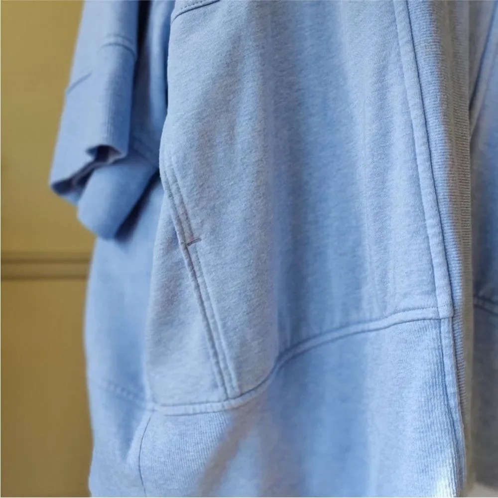 Athleta Lotus Wrap Blue Heather Open Front Cardigan with Pockets Size XXS/XS